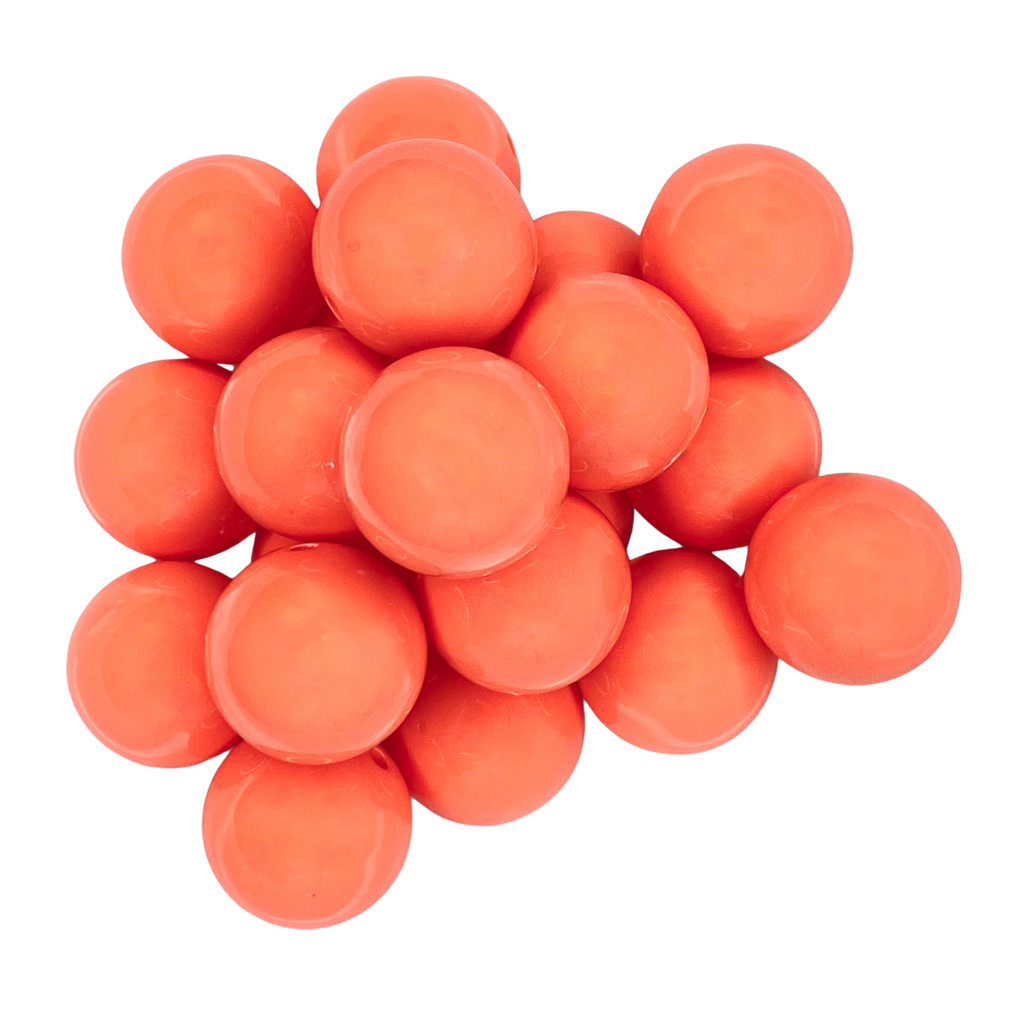 CORAL 20MM BUBBLEGUM BEAD - CORAL PINK ACRYLIC BEAD for bracelets, jewelry making, crafts, and more - PDB Creative Studio