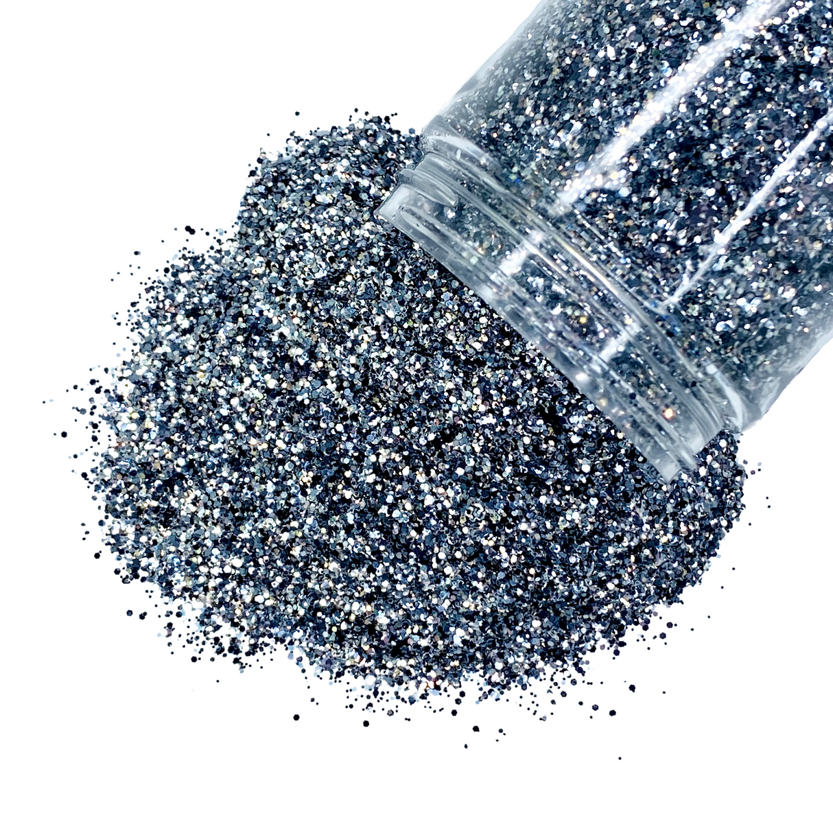 Gunmetal polyester custom glitter mix for art, body, nails and more - PDB Creative Studio
