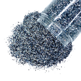Gunmetal polyester custom glitter mix for art, body, nails and more - PDB Creative Studio