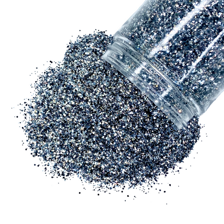 Gunmetal polyester custom glitter mix for art, body, nails and more - PDB Creative Studio
