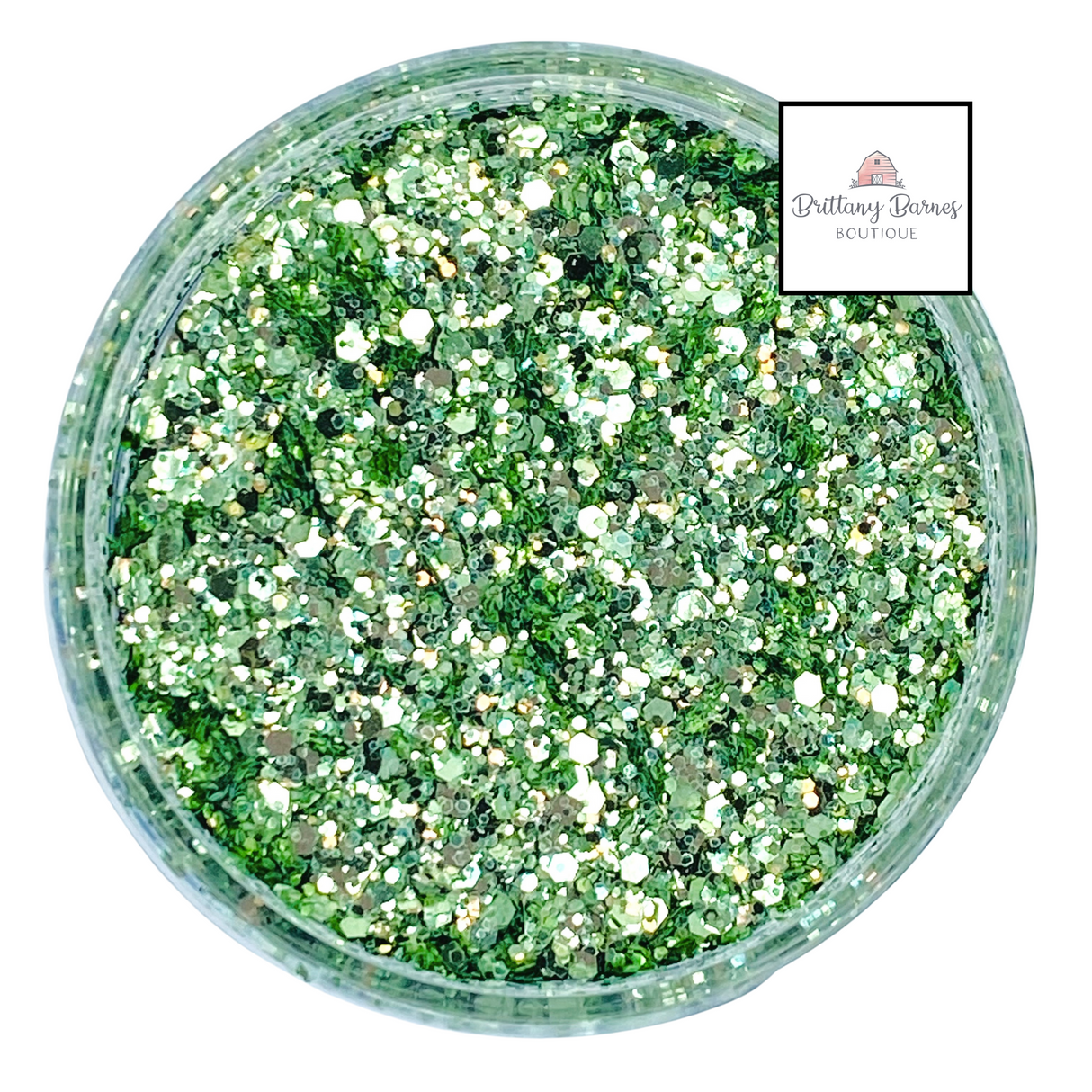 Green custom glitter mix for art, body, nails and more - PDB Creative Studio