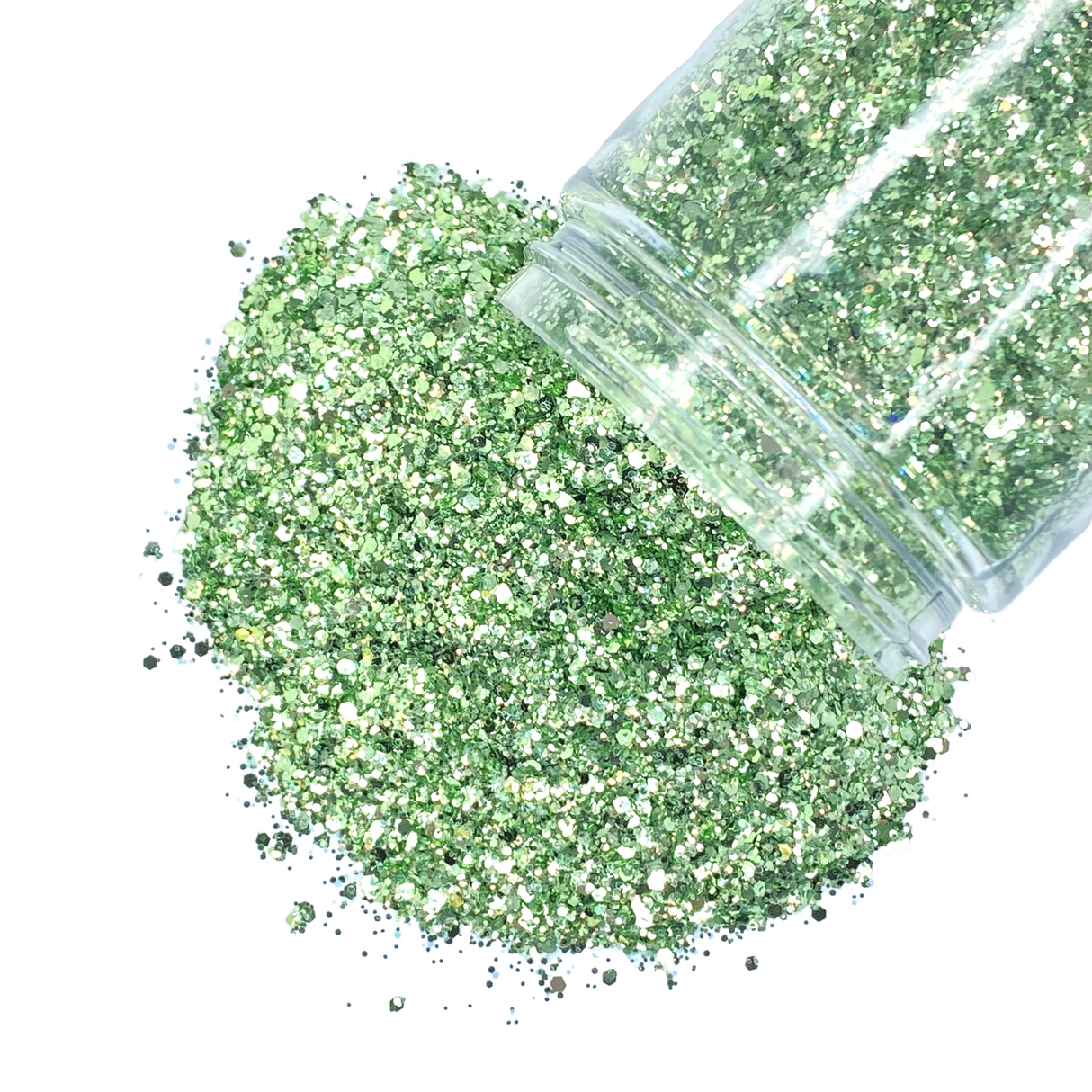 Green custom glitter mix for art, body, nails and more - PDB Creative Studio