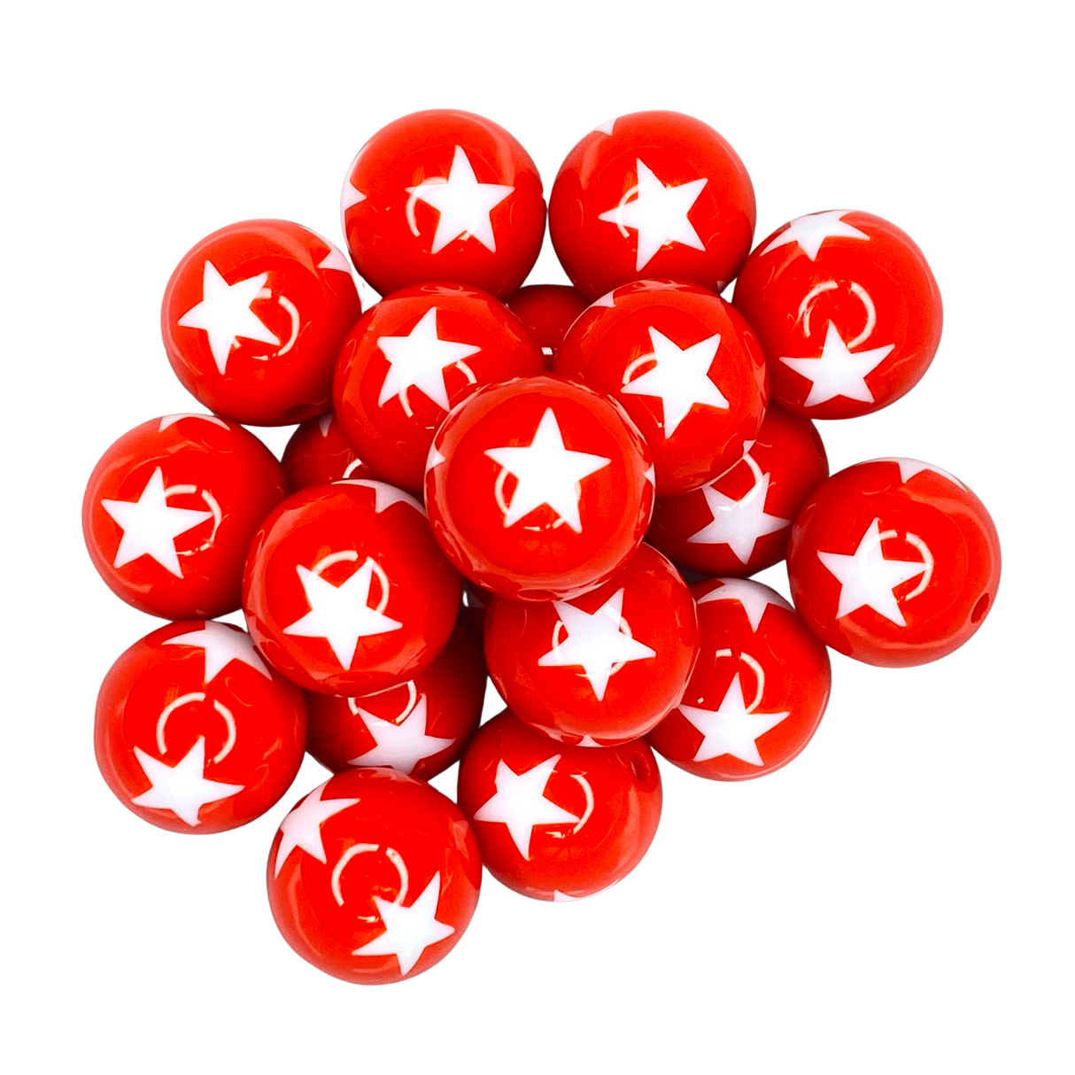 RED/WHITE STAR 20mm - 11429