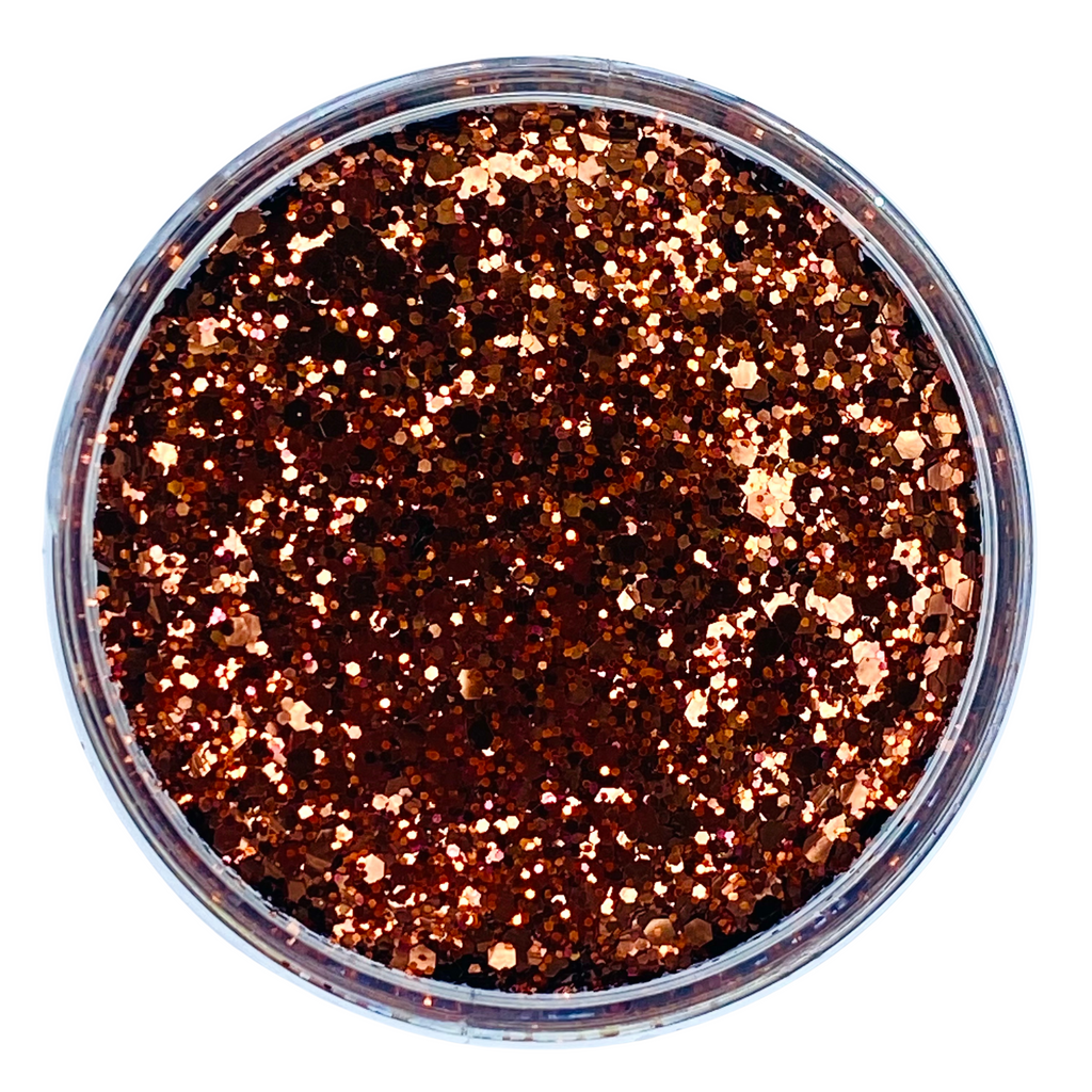 Coffee brown custom multi size glitter mix for art, nails, body and more - PDB Creative Studio