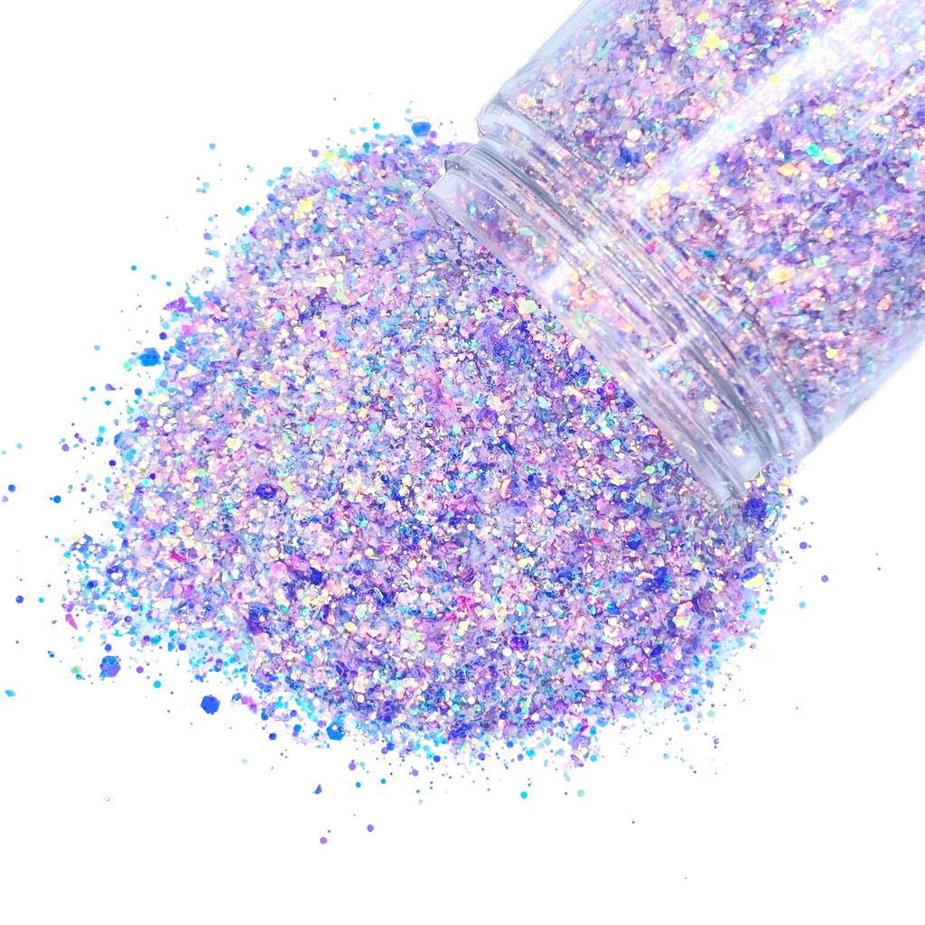 Purple opal custom multi-size/shape glitter mix for art, body, nails and more - PDB Creative Studio
