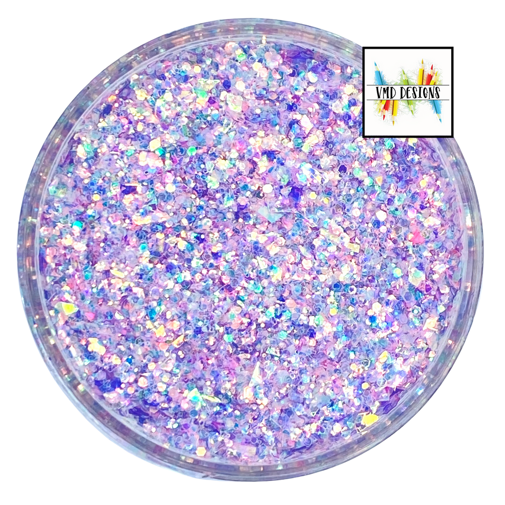 Purple opal custom multi-size/shape glitter mix for art, body, nails and more - PDB Creative Studio