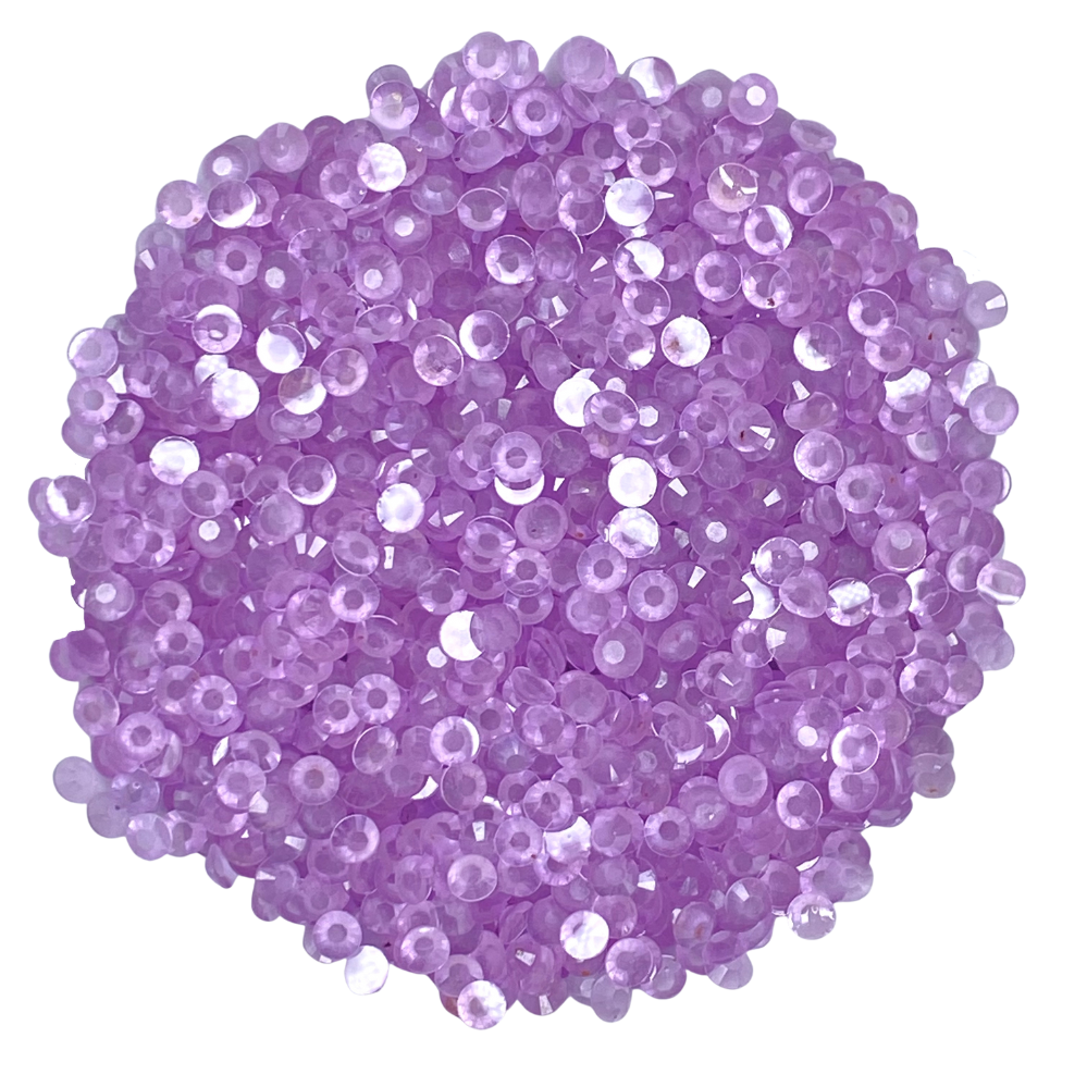 TRANSPARENT LT AMETHYST LUMINOUS GLOW CLEAR PURPLE JELLY RESIN flat back, non hotfix rhinestones for art, body, nails and more - PDB Creative Studio