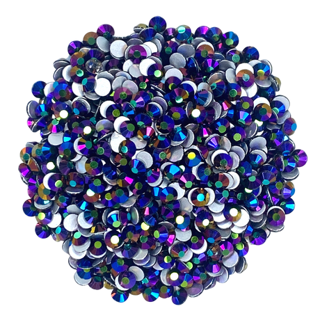 RAINBOW DARK - BLUE PURPLE BLACK AB Glam Glass® flatback, non hotfix rhinestones for art, body, nails and more - PDB Creative Studio