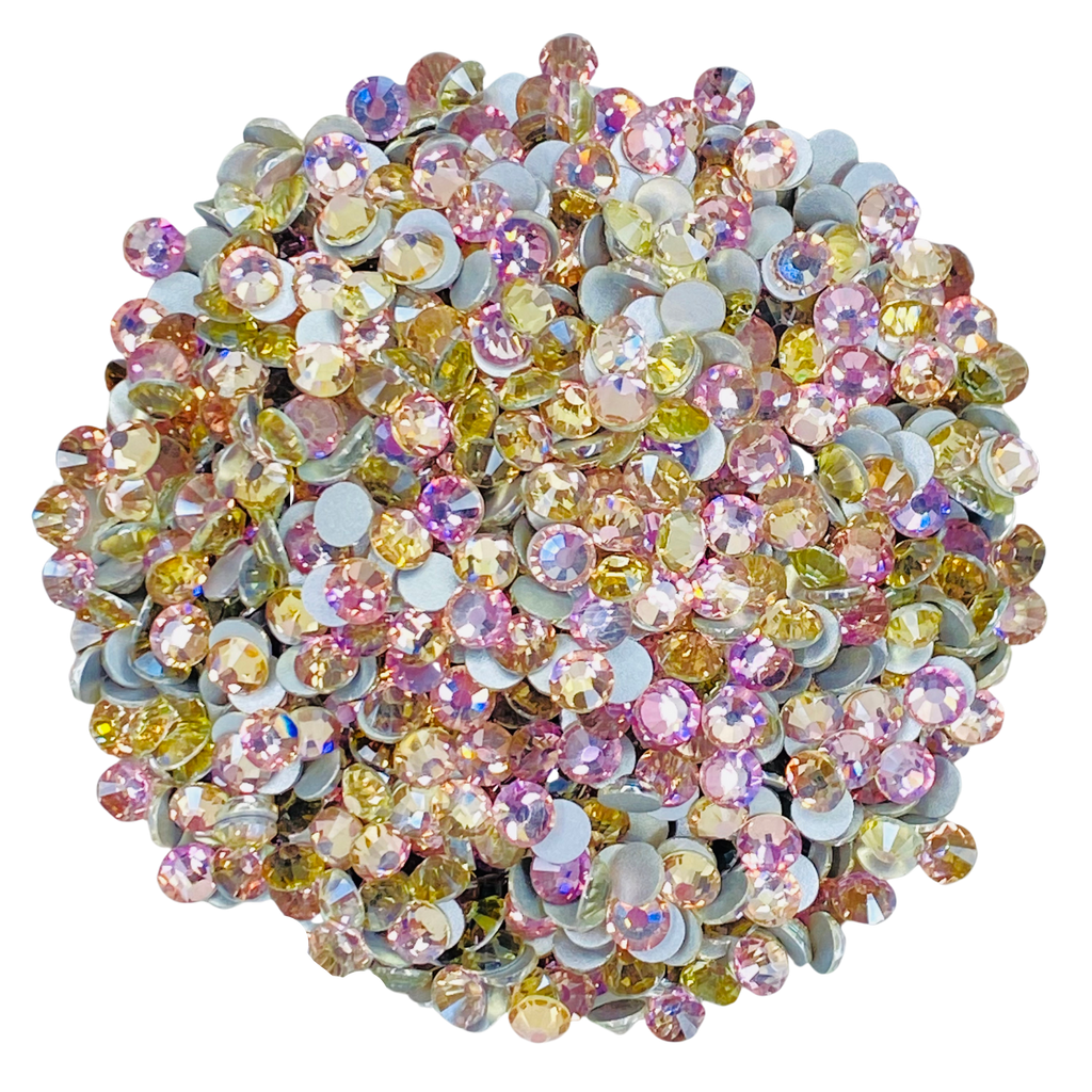 CHAMPAGNE PINK - PINK GREEN GOLD Glam Glass® flatback, non hotfix rhinestones for art, body, nails and more - PDB Creative Studio