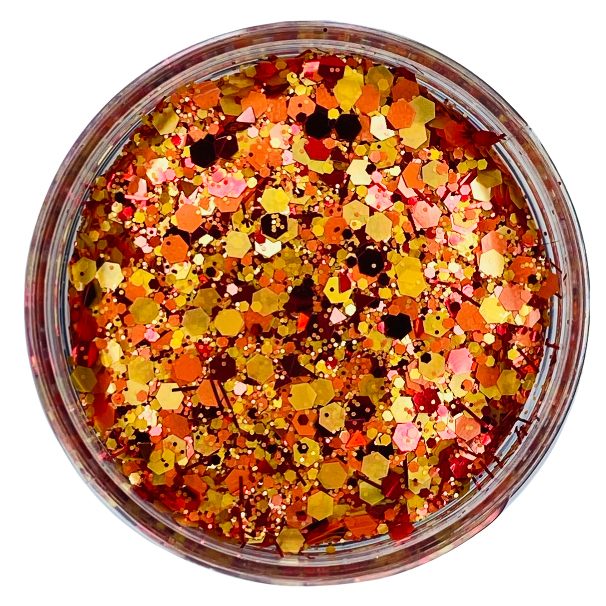 orange red yellow glitter mix for art, body, nails and more - PDB Creative Studio