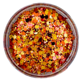 orange red yellow glitter mix for art, body, nails and more - PDB Creative Studio