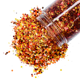 orange red yellow glitter mix for art, body, nails and more - PDB Creative Studio