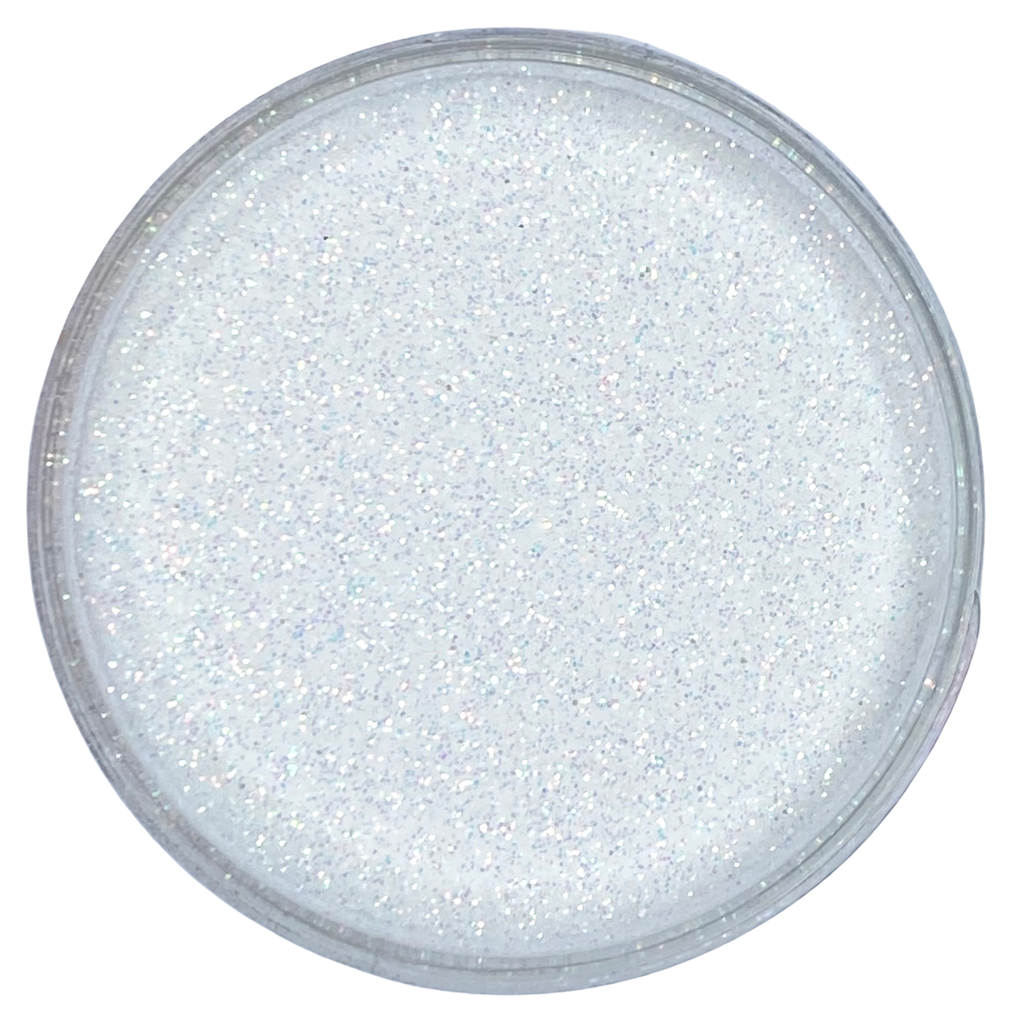 white glow poly glitter for art, body, nails and more - PDB Creative Studio