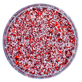 White and red custom chunky glitter mix / PDB Creative Studio for art, nails and projects