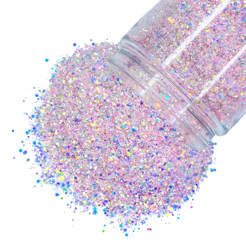 pink opal custom mixed glitter for art, nails, body and more - PDB Creative Studio