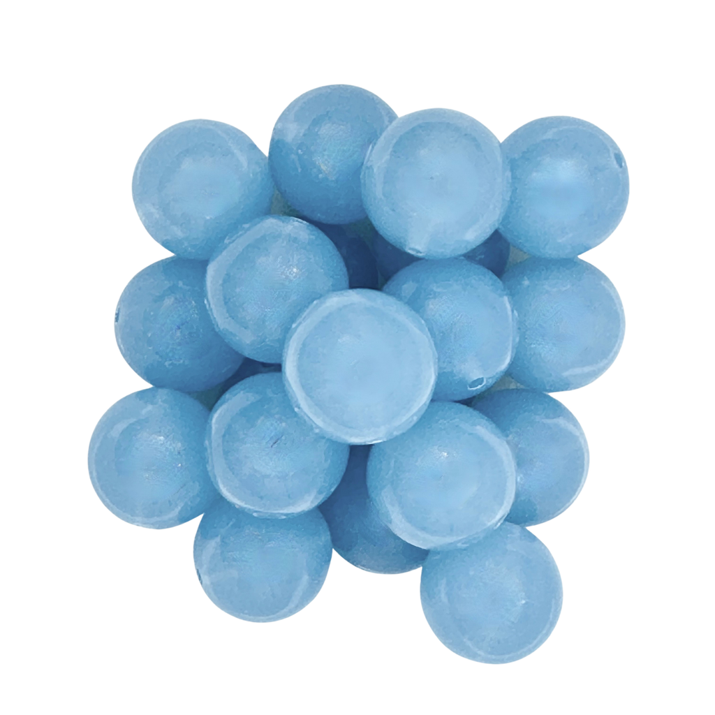 GREY-BLUE 20MM BUBBLEGUM BEAD - PALE BLUE ACRYLIC BEAD for bracelets, jewelry making, crafts, and more - PDB Creative Studio