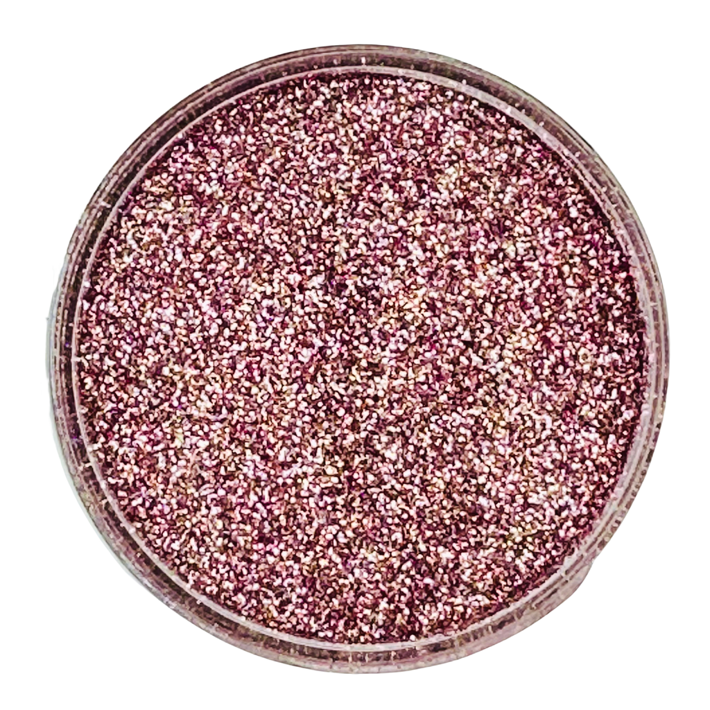 Rose gold pink polyester fine glitter for art, body, nails and more - PDB Creative Studio