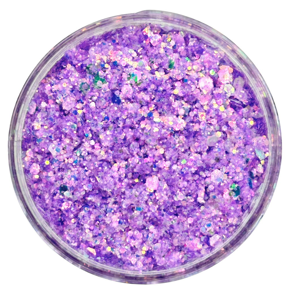 Purple custom glitter mix for body, art, nails / PDB Creative Studio