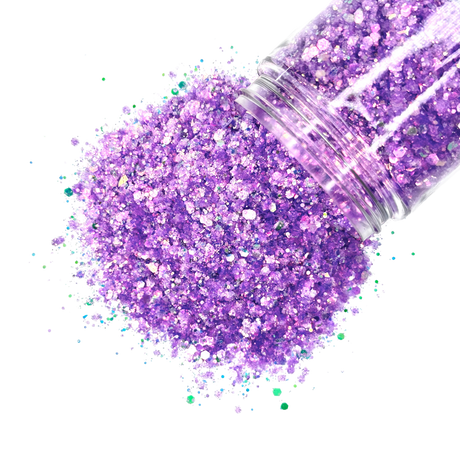 Purple custom glitter mix for body, art, nails / PDB Creative Studio
