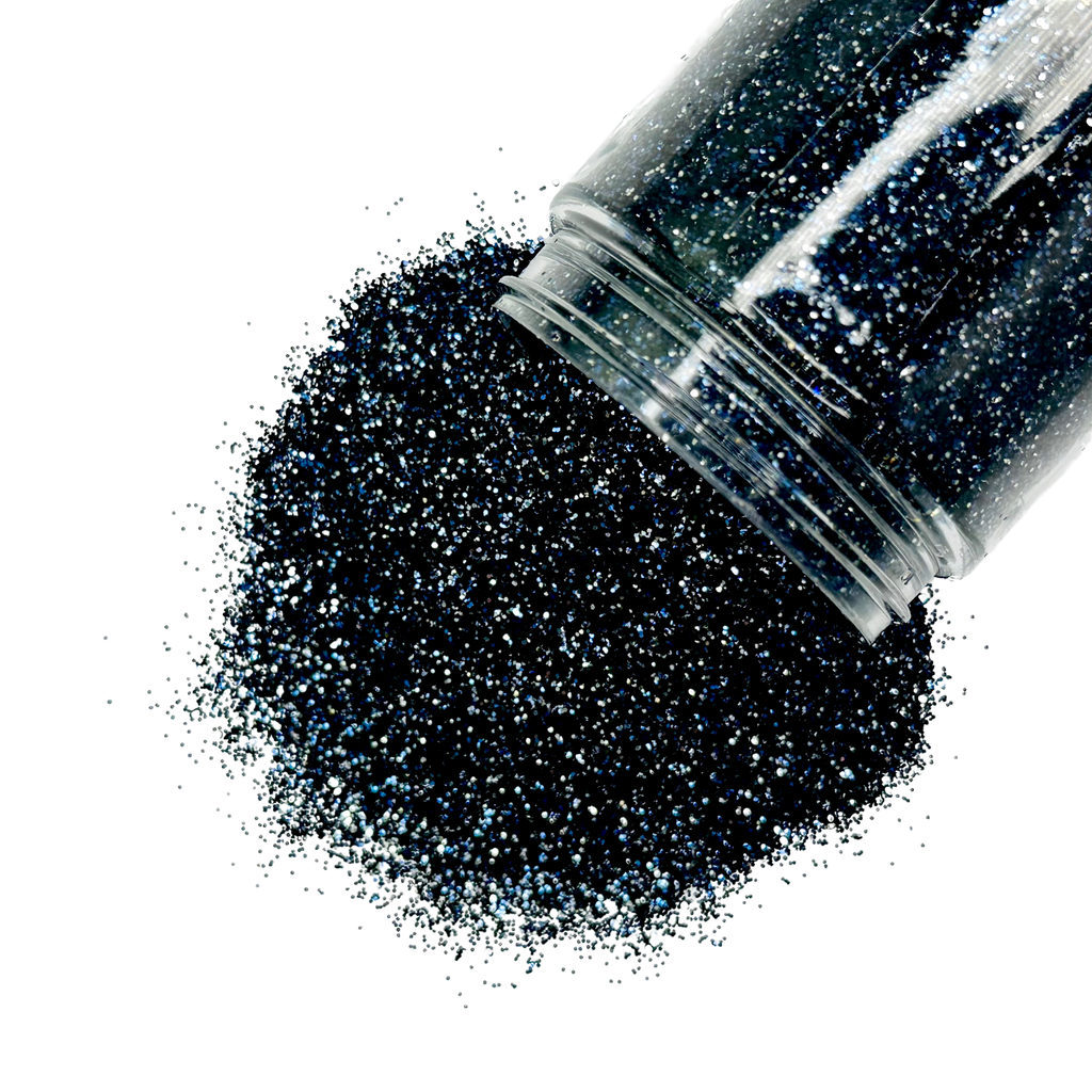 Midnight blue custom glitter mix for art, body, nails / PDB Creative Studio