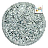 silver custom multi-size glitter mix for art, body, nails and more - PDB Creative Studio