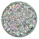 Silver holographic opal multi-size chunky custom glitter mix for art, body, nails and more - PDB Creative Studio