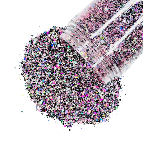 black pink purple opal custom glitter mix for art, body, nails and more - PDB Creative Studio