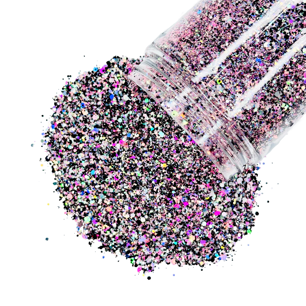 black pink purple opal custom glitter mix for art, body, nails and more - PDB Creative Studio