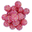 FUCHSIA AB RHINESTONE 20MM BUBBLEGUM BEAD - PINK AB COATED RESIN RHINESTONE ACRYLIC BEAD for bracelets, jewelry making, crafts, and more - PDB Creative Studio