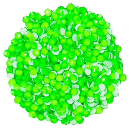 NEON BRIGHT FLUORESCENT GREEN - Yellow AB Glam Glass® flatback, non hotfix rhinestones for art, body, nails and more - PDB Creative Studio