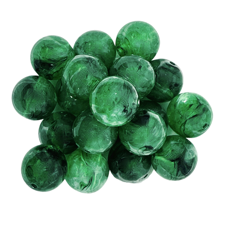 GREEN FAUX QUARTZ 20MM BUBBLEGUM BEAD - DARK GREEN FAUX CRYSTAL STONE ACRYLIC BEAD for bracelets, jewelry making, crafts, and more - PDB Creative Studio