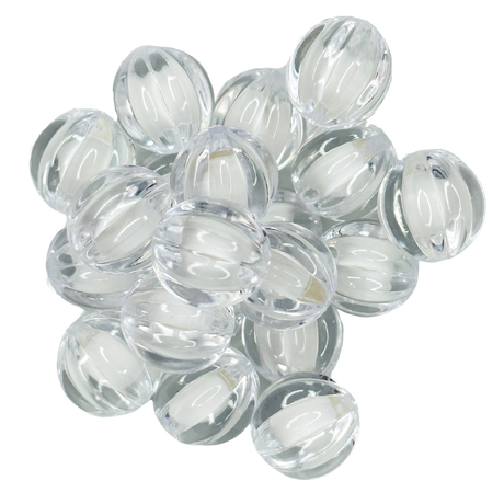 CLEAR DRAPE 20MM BUBBLEGUM BEAD - SCALLOPED CLEAR ACRYLIC BEAD for bracelets, jewelry making, crafts, and more - PDB Creative Studio