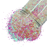 Pink iridescent opal polyester glitter for art, body, nails and more - PDB Creative Studio