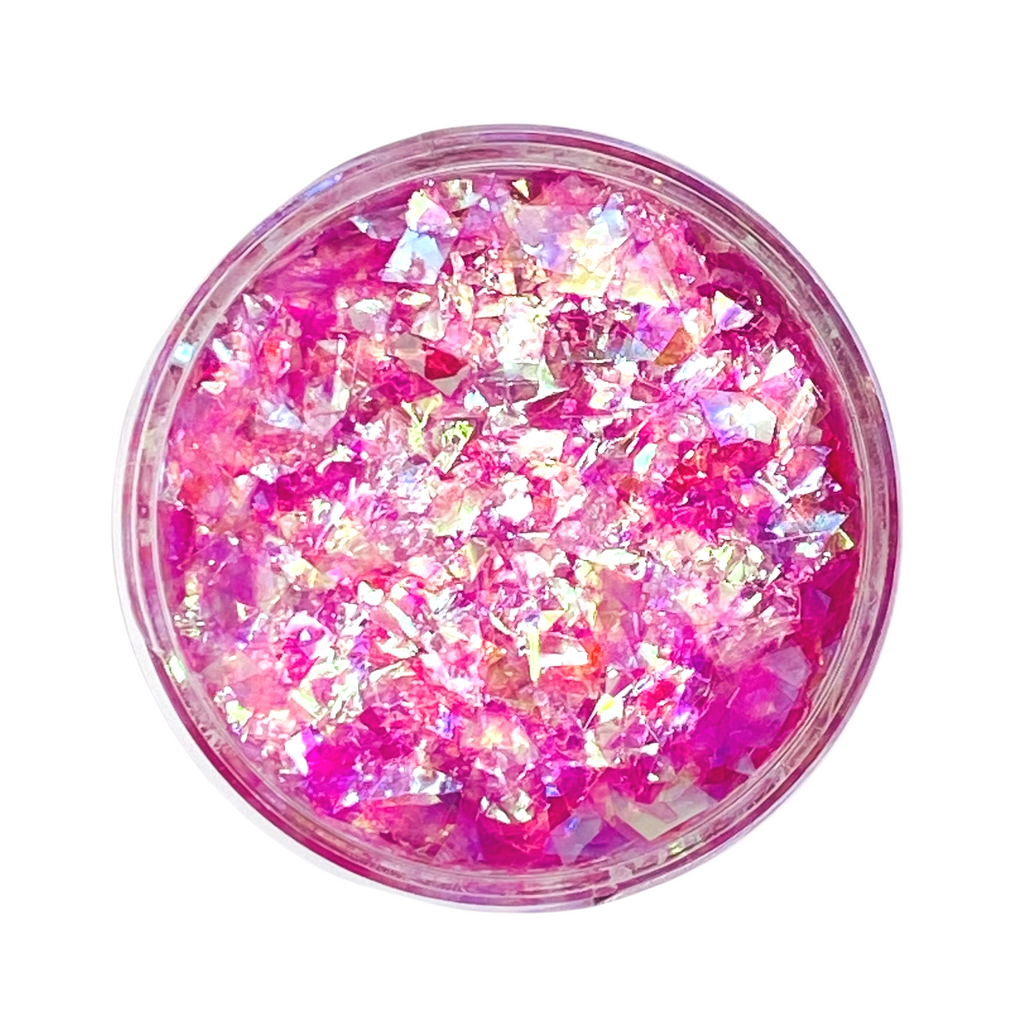 pink opal mylar flakes for art, body, nails / PDB Creative Studio
