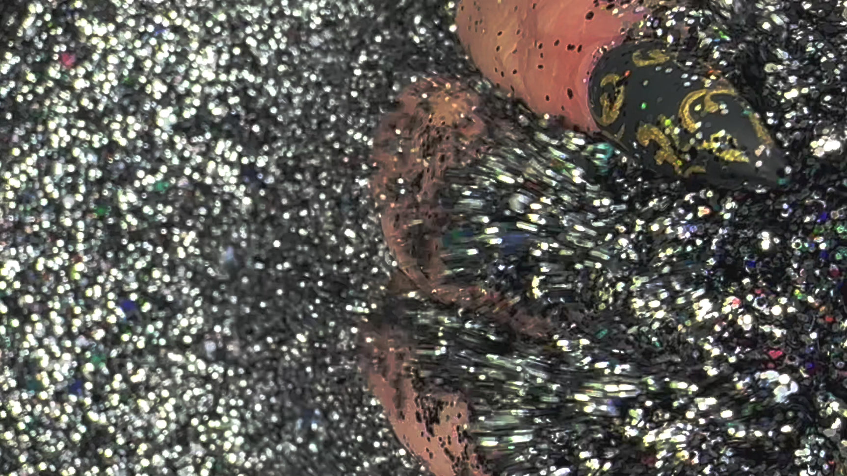 black silver holographic custom mix glitter for art, body, nails / PDB Creative Studio