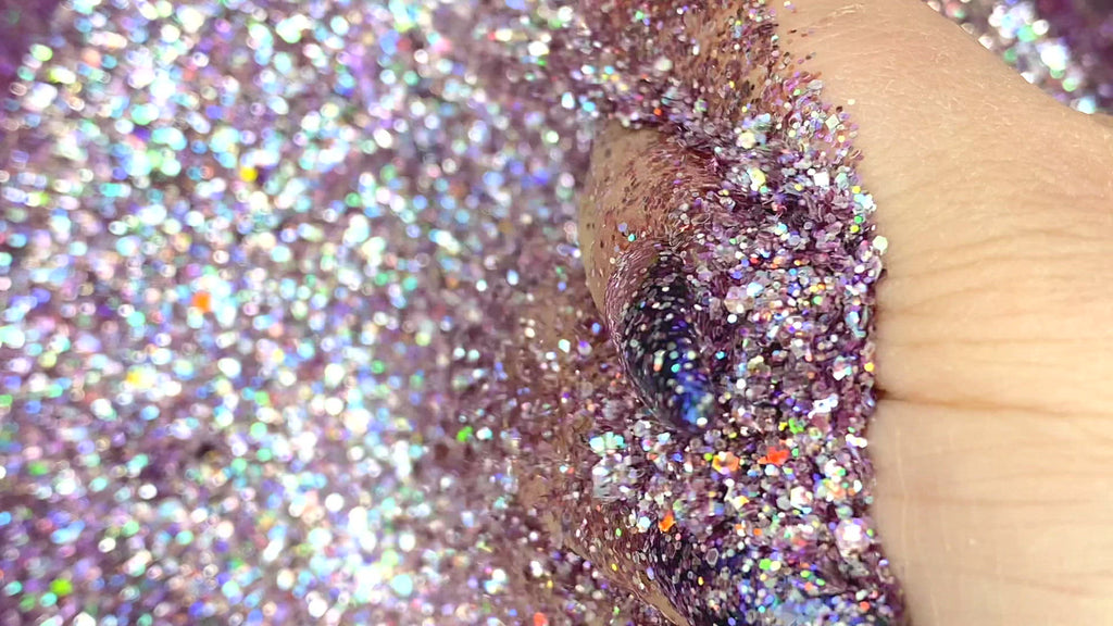 purple opal custom glitter multi size mix for art, nails, body and more - PDB Creative Studio