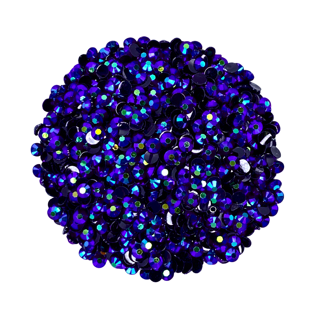 PURPLE BLUE (AB) JELLY RESIN flat back, non hotfix rhinestones for art, body, nails and more - PDB Creative Studio