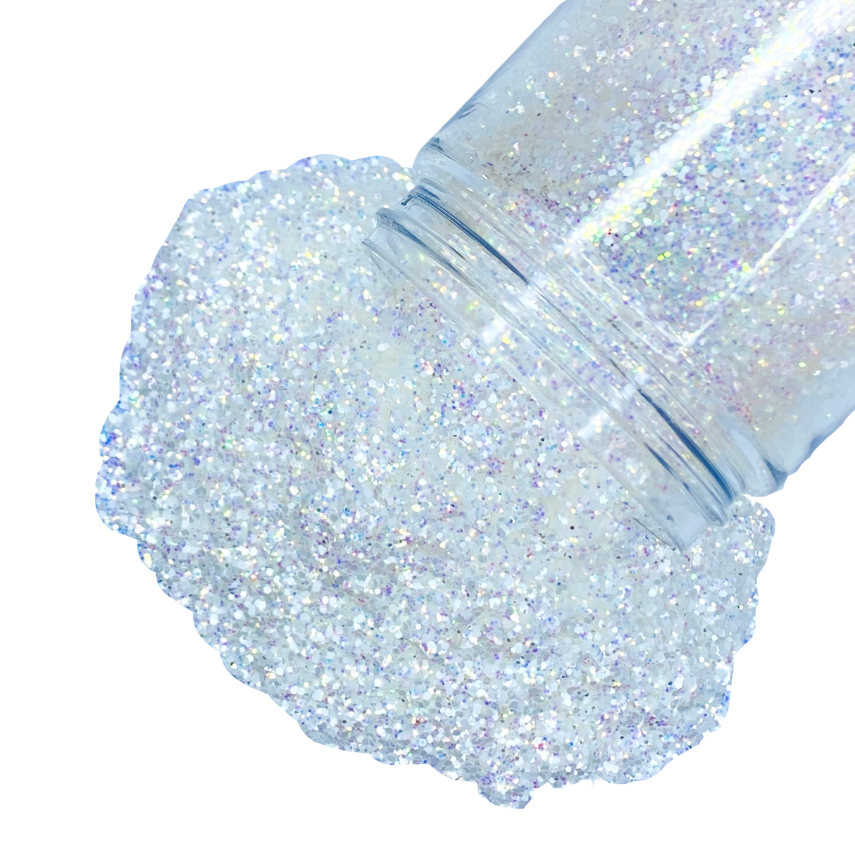 white opal polyester fine glitter for art, body, nails and more - PDB Creative Studio