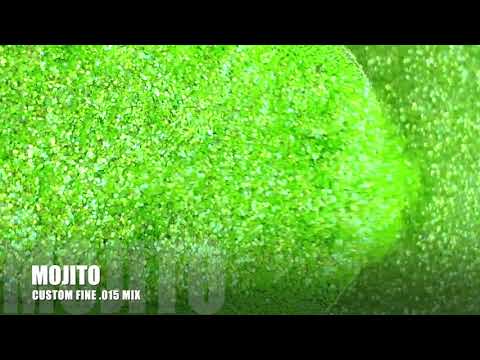 Neon green polyester custom glitter mix for art, body, nails and more - PDB Creative Studio