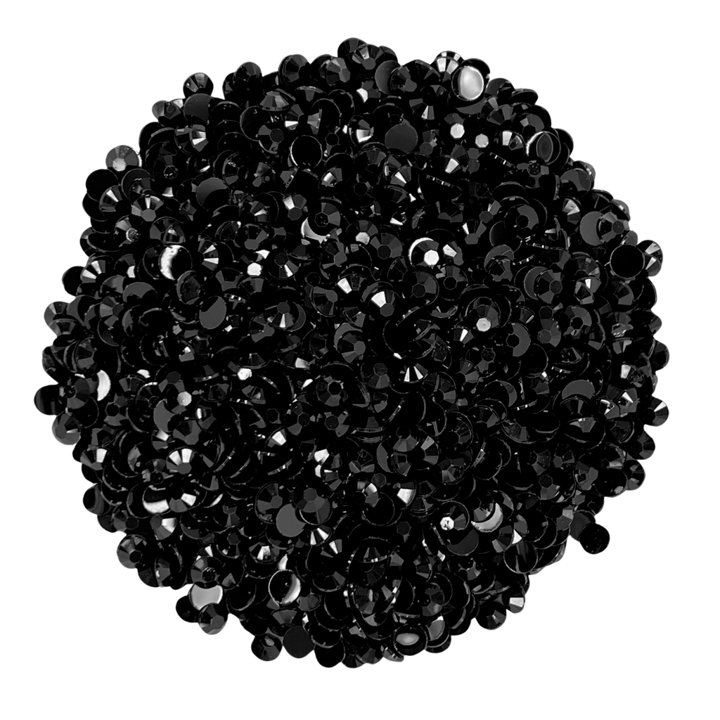 A27 BLACK JELLY RESIN flat back, non hotfix rhinestones for art, body, nails and more - PDB Creative Studio