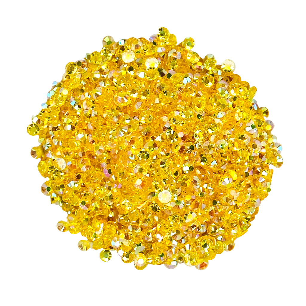 TRANSPARENT LT TOPAZ AB JELLY RESIN flat back, non hotfix rhinestones for art, body, nails and more - PDB Creative Studio