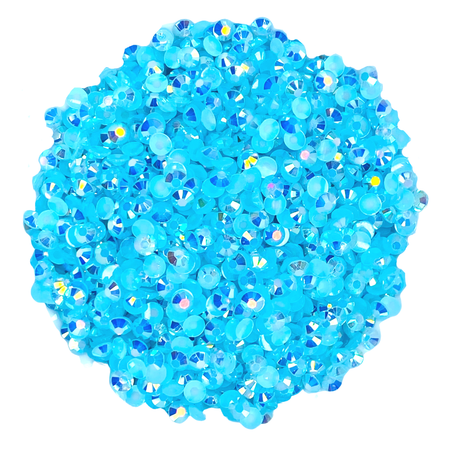 LIGHT AQUAMARINE BLUE AB JELLY RESIN flat back, non hotfix rhinestones for art, body, nails and more - PDB Creative Studio