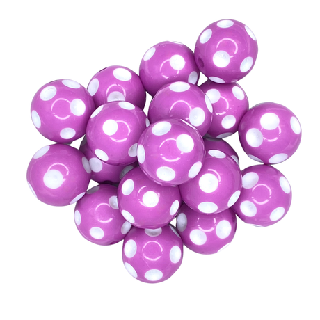 LAVENDER POLKA DOT 20mm - BEADS 