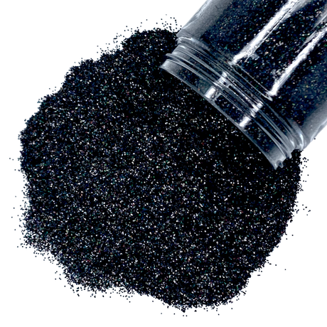 Black holographic extra fine glitter mix for art, body, nails - PDB Creative Studio