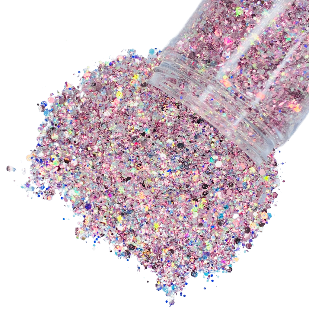 rose gold pink opal custom glitter mix for art, body, nails and more - PDB Creative Studio