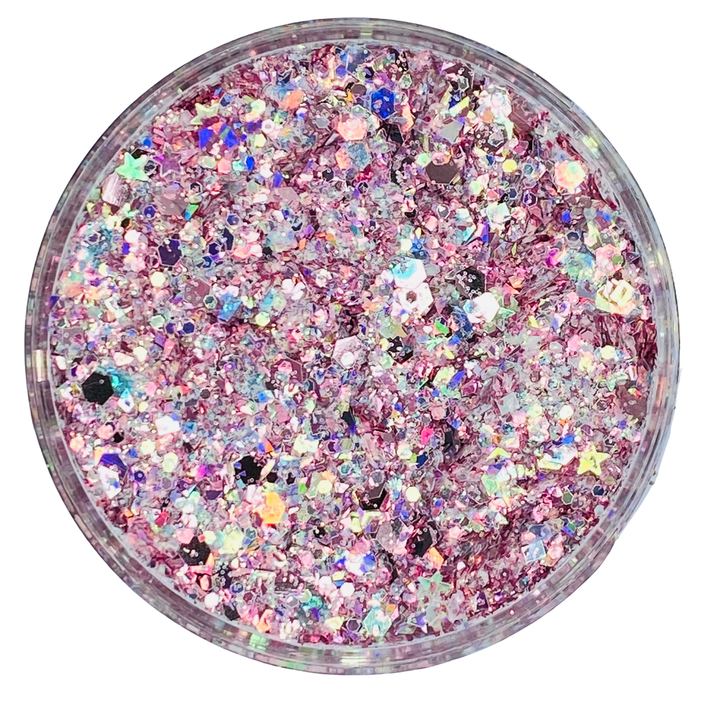 rose gold pink opal custom glitter mix for art, body, nails and more - PDB Creative Studio