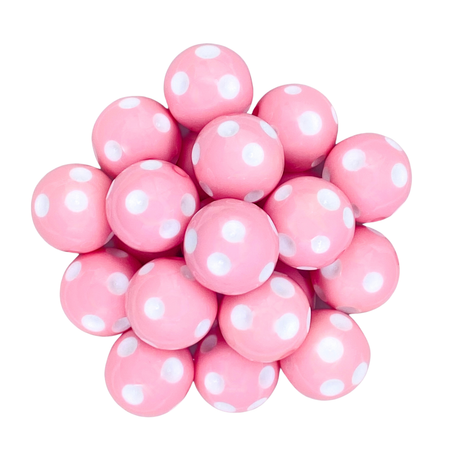 PINK POLKA DOT 20mm - 11167 BEADS 