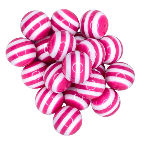 PINK STRIPE 20mm - BEADS 