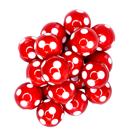 RED POLKA DOT 20mm - BEADS 