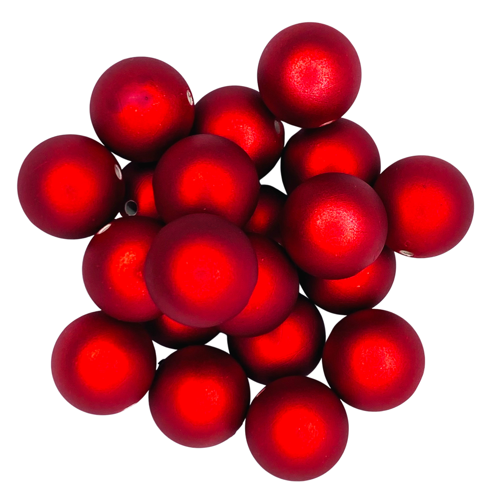 RED SATIN 20mm - 12156 BEADS 
